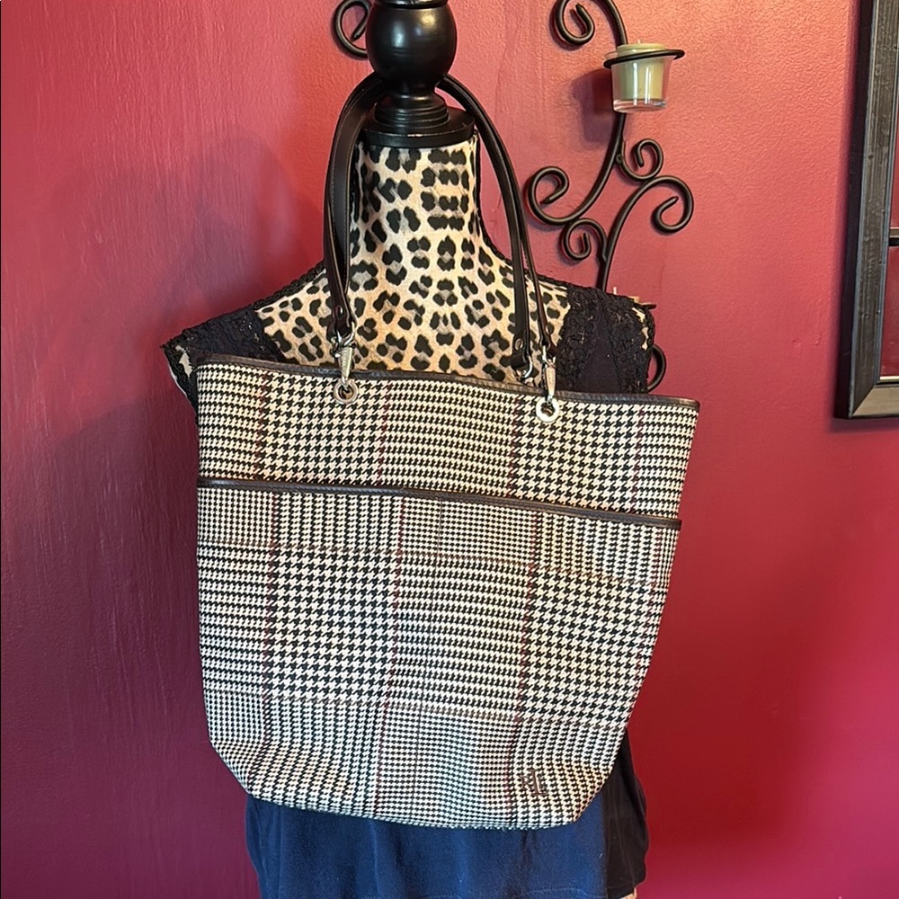 Lauren Ralph Lauren Black and Tan Tote Bag